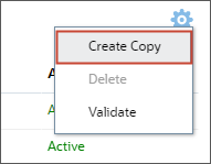 Actions, Create Copy
